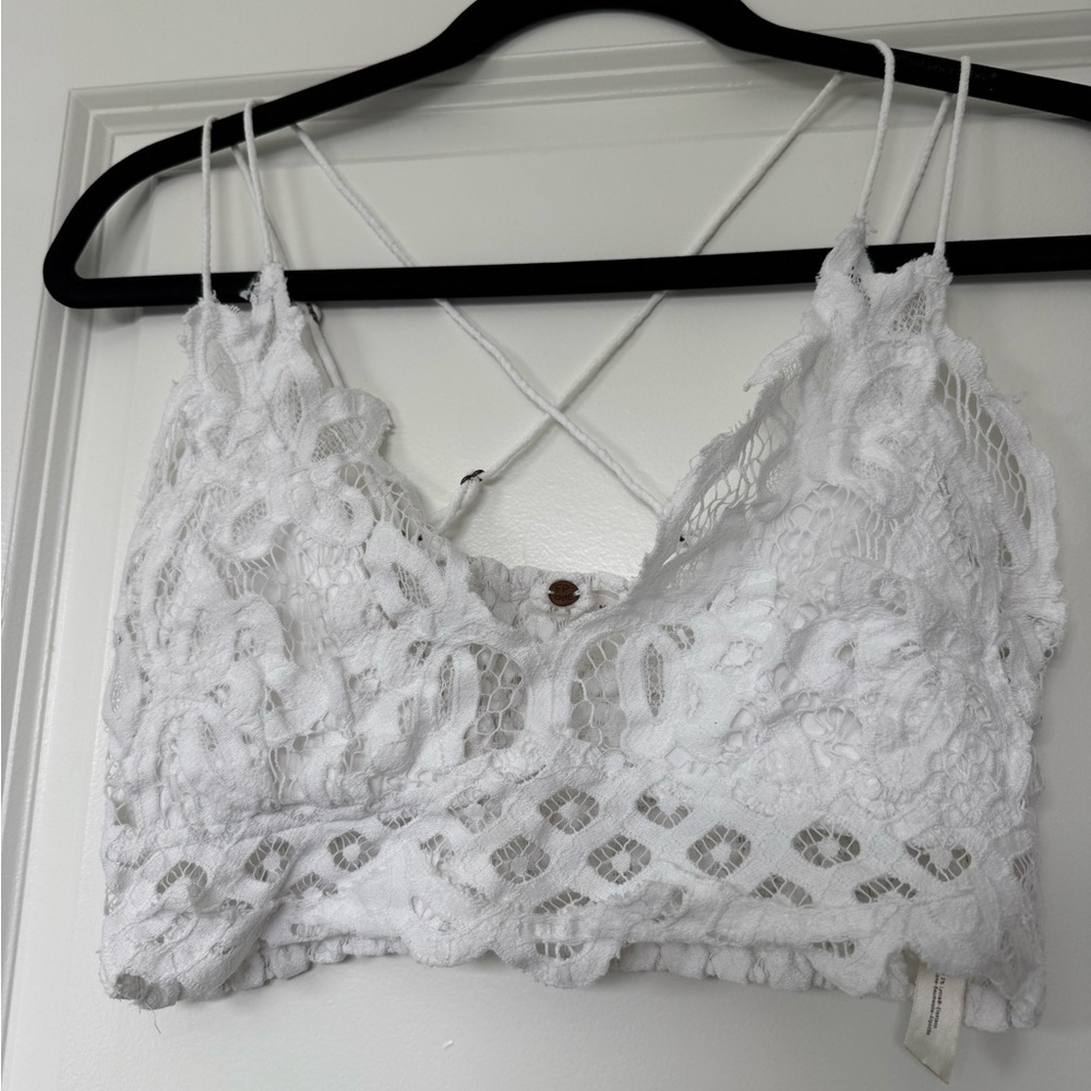 Free People White Lace Bralette